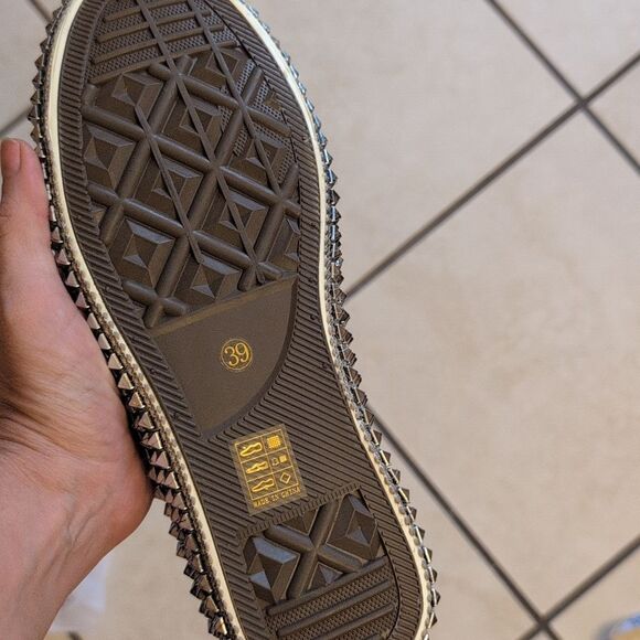 NEW Nan-Ku Free People High Top Sneaker Rhinestone Studded Aloe Size 8-8.5 - Picture 12 of 14